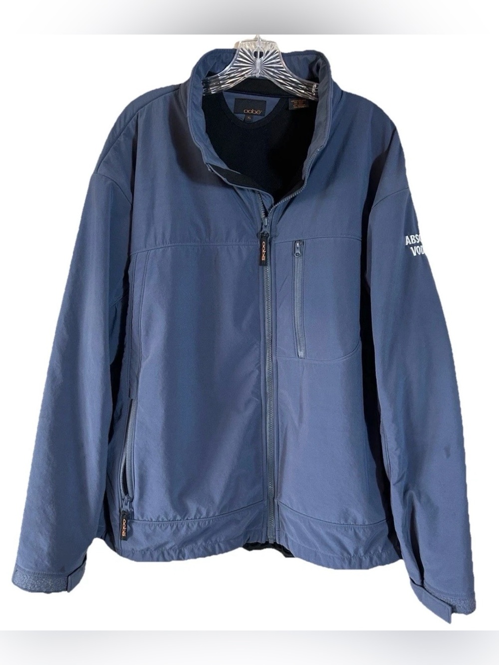 Oobe Men's Lightweight Full Zip Lined Jacket, Blue, Absolut Logo, Size XL, EUC
